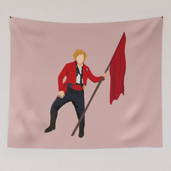 Item preview, Enjolras at the Barricade holding a Red Flag designed and sold by byebyesally.