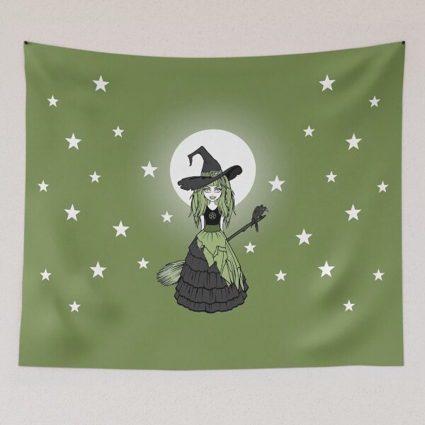 Item preview, Full Moon Green Cheeky Witch® designed and sold by cheekywitch.