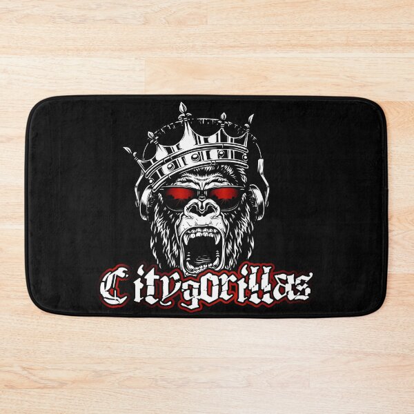 Item preview, City gorilla with crown, headphones and red sunglasses designed and sold by froggy-stylecom.