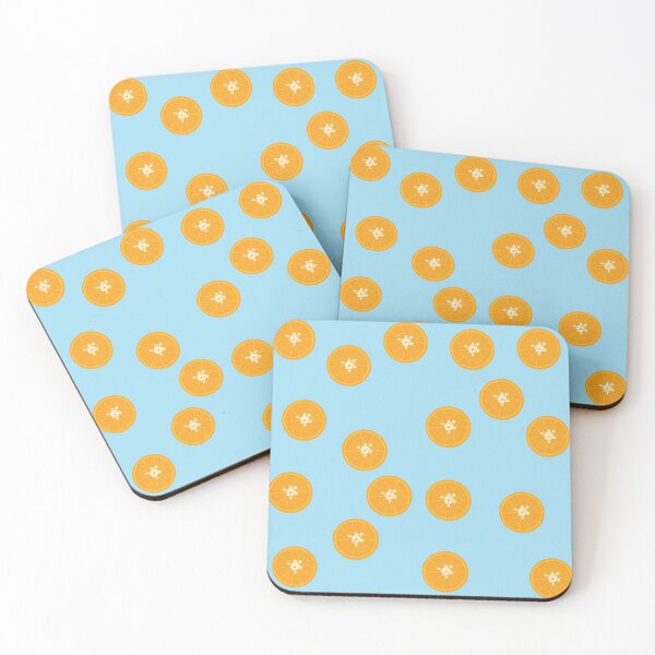 Item preview, Orange slice pattern on blue background designed and sold by Pasan-hpmm.