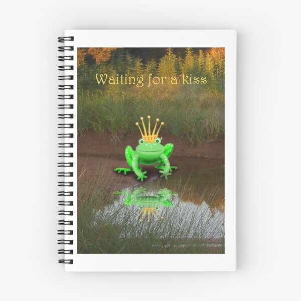 Item preview, Frog waiting for a kiss, with crown, humor designed and sold by Mary Taylor.