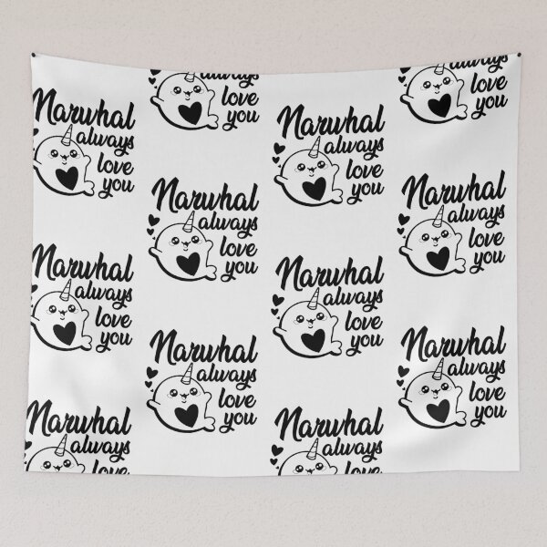 Item preview, narwhal always love you funny pun valentines day designed and sold by happinestSHOP.