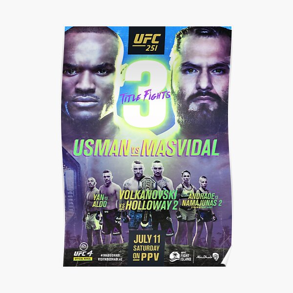 Ufc 251 Usman Vs Masvidal Official Event Poster Hq Poster Poster