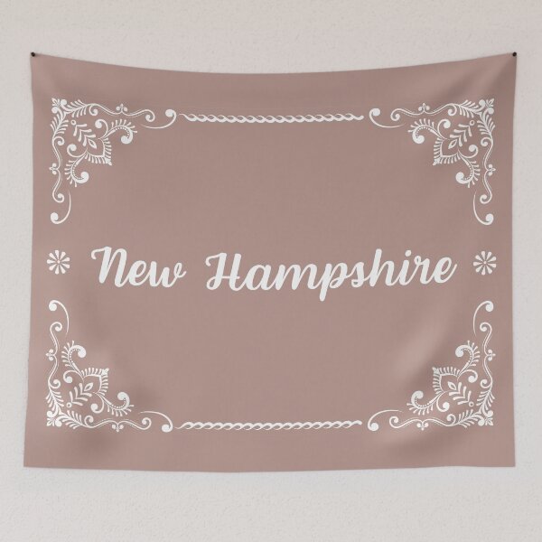 Item preview, New Hampshire - Monogram Boho Style (Pastel Pink) designed and sold by CityCollection.