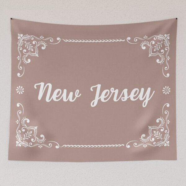Item preview, New Jersey - Monogram Boho Style (Pastel Pink) designed and sold by CityCollection.