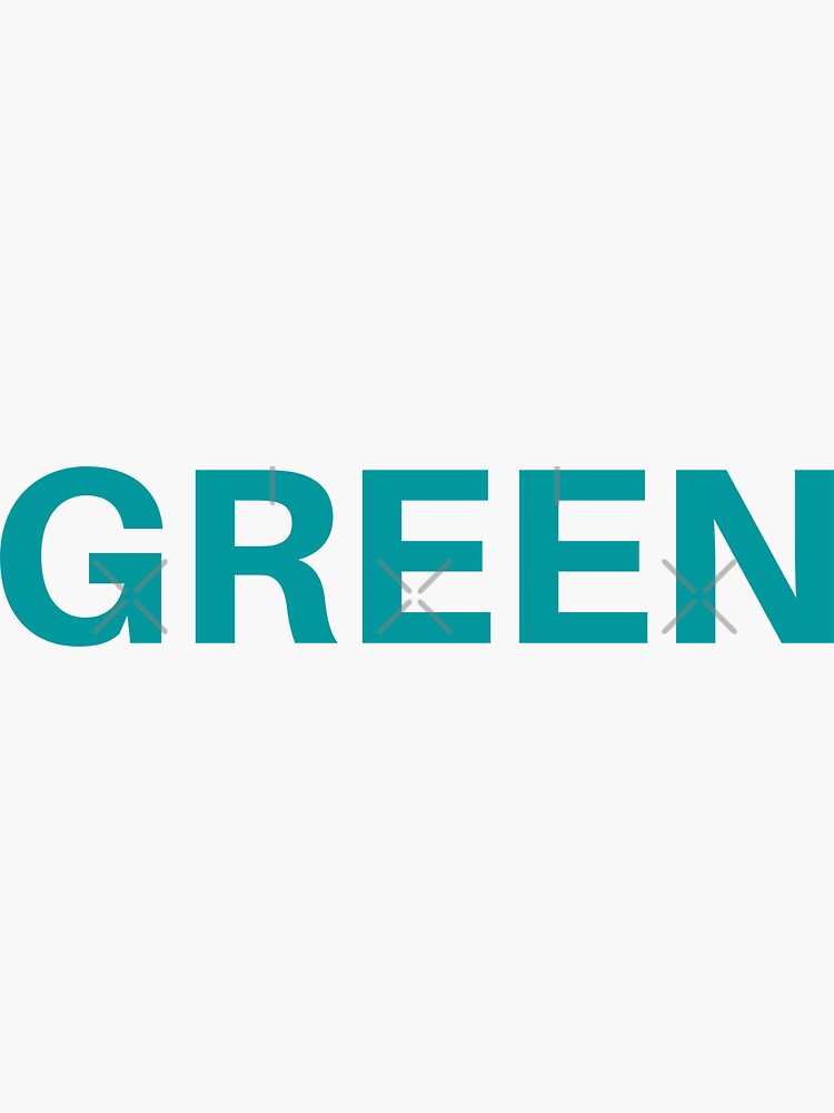 "This is GREEN in blue color" Sticker for Sale by KittySiu Redbubble