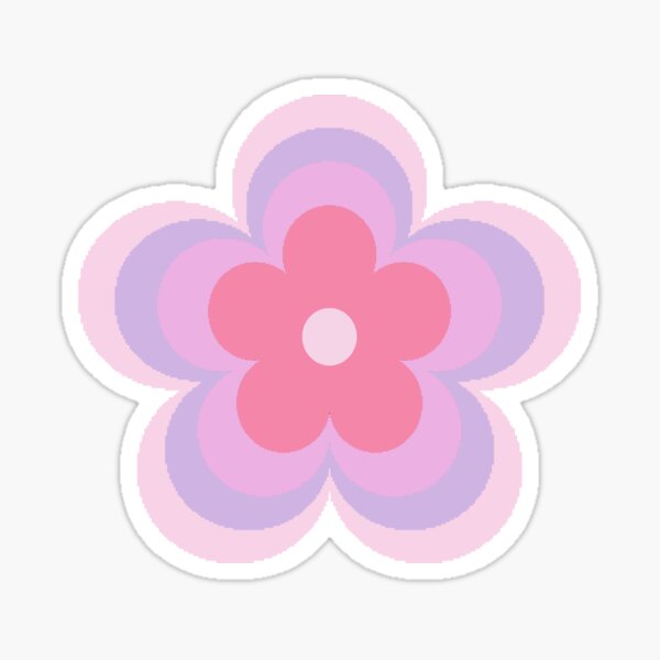 transe fleur rose et violet pastel Sticker