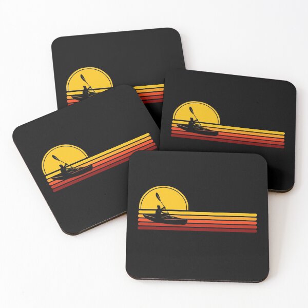 Item preview, Woman Kayaker - Yellow Sunset Stripes designed and sold by HeatherPore.