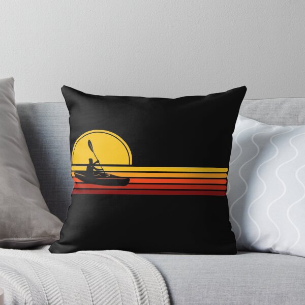 Item preview, Woman Kayaker - Yellow Sunset Stripes designed and sold by HeatherPore.