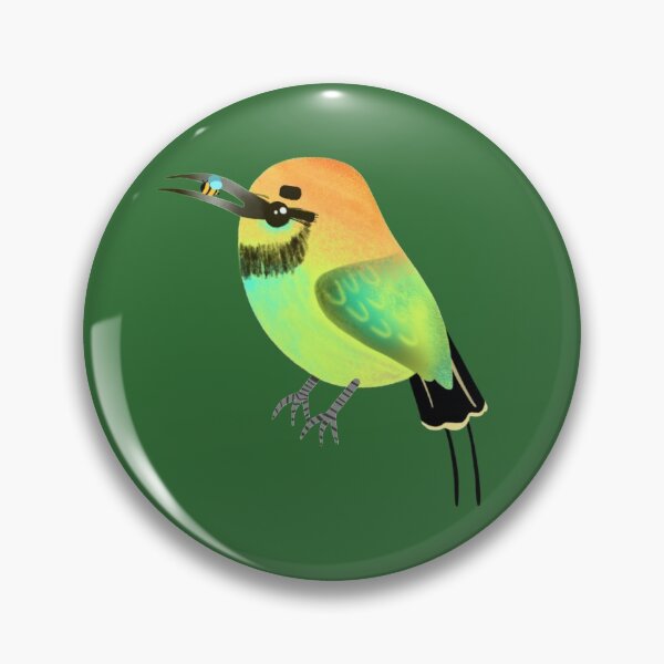 Item preview, Rainbow Bee Eater Bird - Cute Green and Yellow Bird Illustration Pattern  designed and sold by TheRainbowRoom.