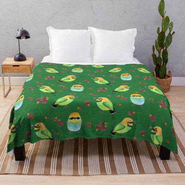 Item preview, Rainbow Bee Eater Bird - Cute Green and Yellow Bird Illustration Pattern designed and sold by TheRainbowRoom.