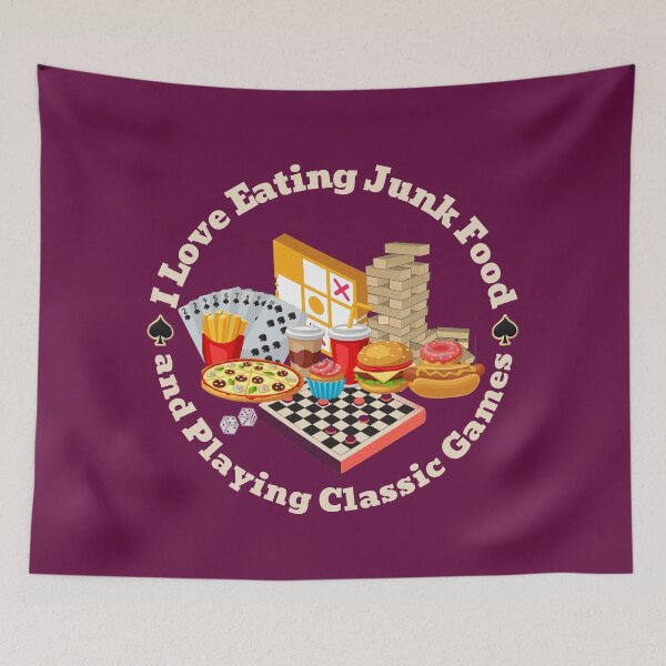 Item preview, I Love Eating Junk Food and Playing Classic Games designed and sold by VBeesTees.