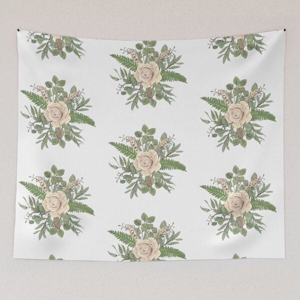 Item preview, Green Bouquet with Rose and Feathers designed and sold by Pavnud.