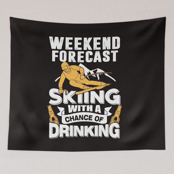 Item preview, Funny Weekend Forecast skiing with a chance of Drinking Shirts classic gift designed and sold by malek24.