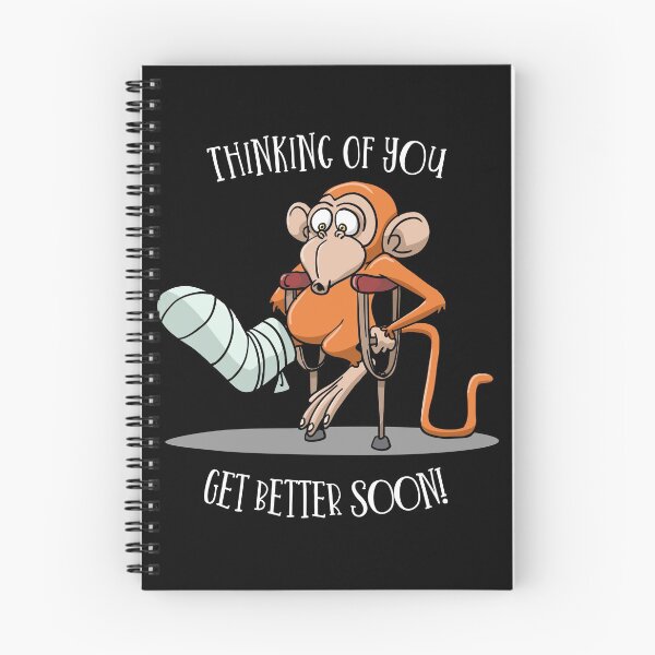 Item preview, Monkey with broken leg on crutches designed and sold by Monkey Ful.