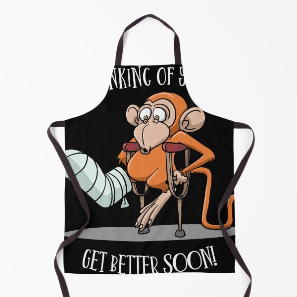 Item preview, Monkey with broken leg on crutches designed and sold by Monkey Ful.