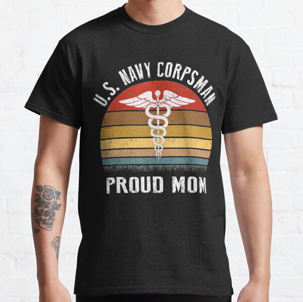 US Navy Corpsman Proud Mom Vintage Gift Classic T-Shirt