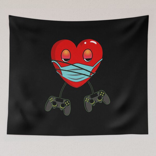 Item preview, Video Gamer heart mask Happy Quarantine Valentines Day, Video Game Controller gift player designed and sold by ZAIN JAMAL.