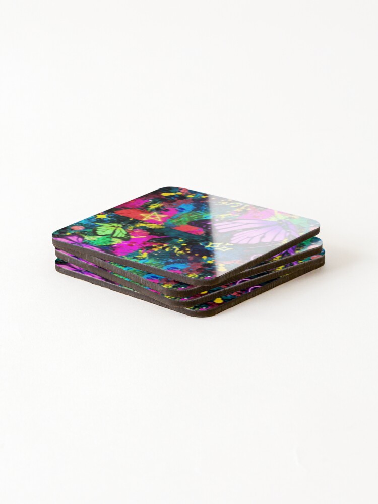Thumbnail 4 of 5, Coasters (Set of 4), Butterfly World designed and sold by R-FitDesign.
