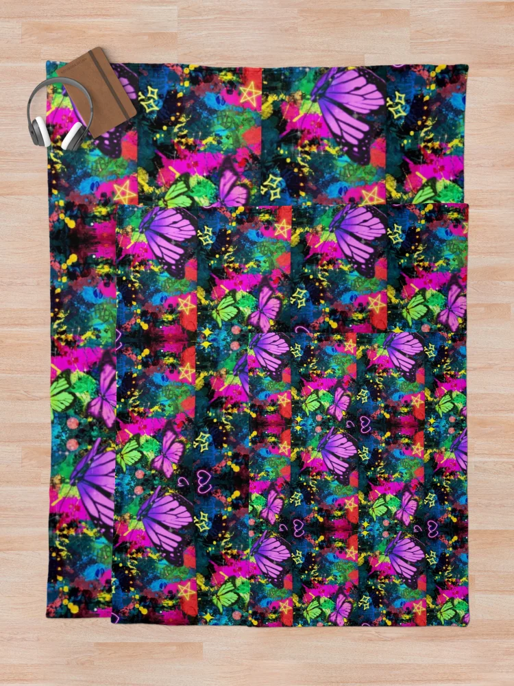 Thumbnail 5 of 6, Throw Blanket, Butterfly World designed and sold by R-FitDesign.