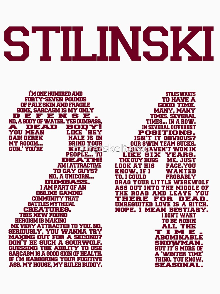 "Stiles "Quote" Jersey V2.0" Tshirt by helterskelterxo Redbubble