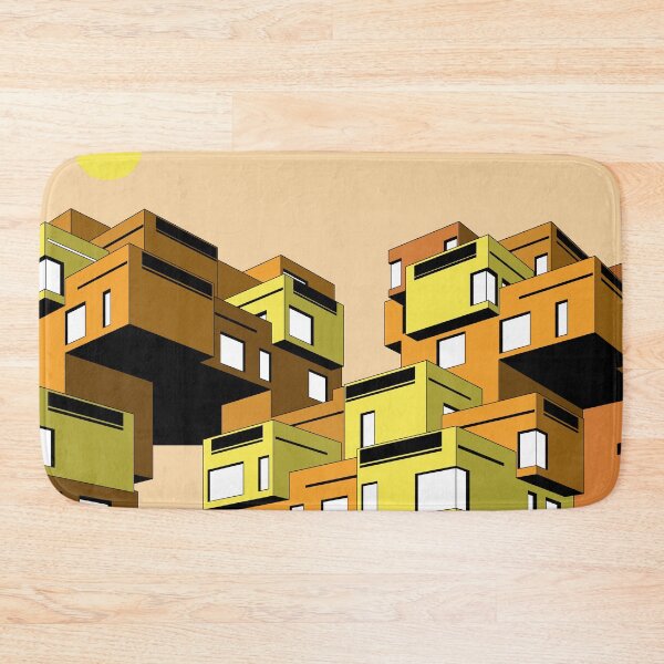 Item preview, Habitat 67 Warm Tones, Montreal, Canada Print, Brutalist, Brutalism, Architecture designed and sold by sketchingarchi.
