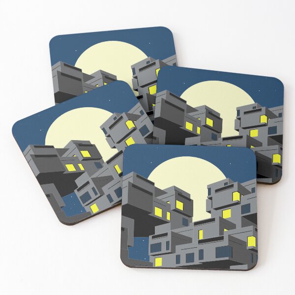 Item preview, Habitat 67 Night View, Print, Montreal, Canada Print, Brutalist, Brutalism, Architecture designed and sold by sketchingarchi.