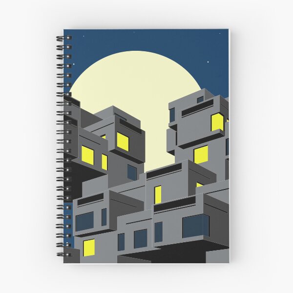 Item preview, Habitat 67 Night View, Print, Montreal, Canada Print, Brutalist, Brutalism, Architecture designed and sold by sketchingarchi.