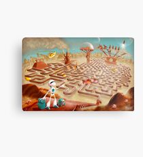 Robot city maze Metal Print