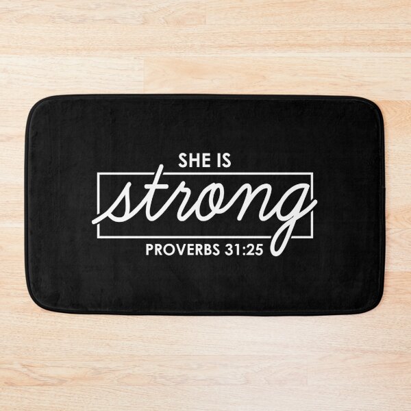 Item preview, She Is Strong - Proverbs 31:25 Christian Woman Black designed and sold by 4wordsmovement.