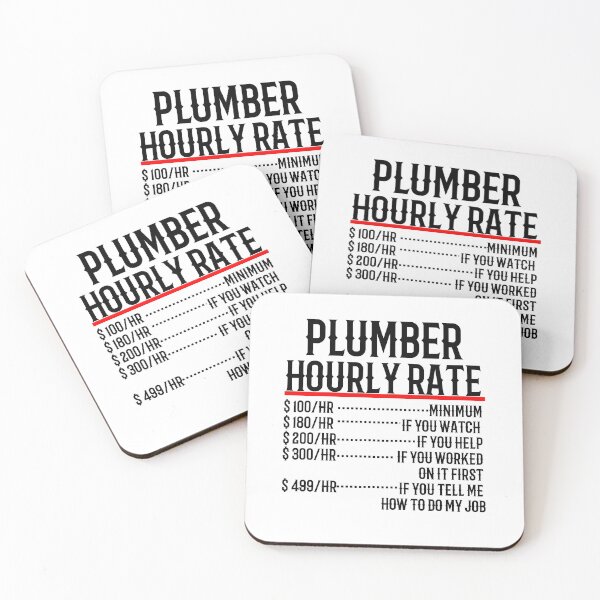 Item preview, Plumber Hourly Rate (BW) designed and sold by TeesYouWant.