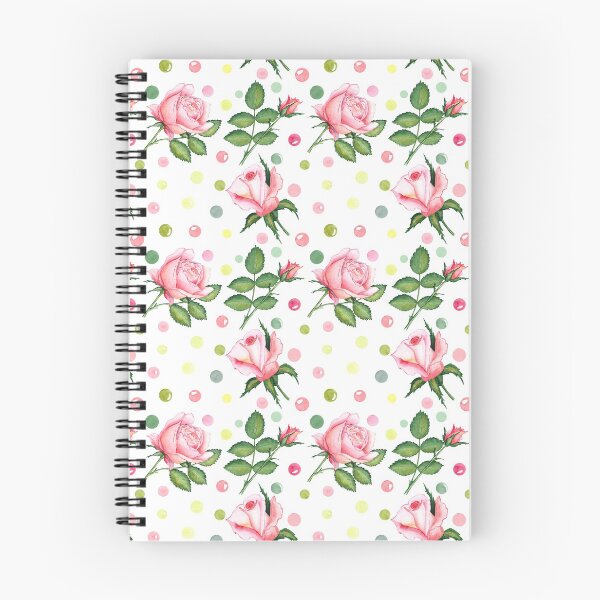 Item preview, seamless pattern with watercolor hand drawn pink roses and multicolor confetti on the white background designed and sold by linagaiaart.