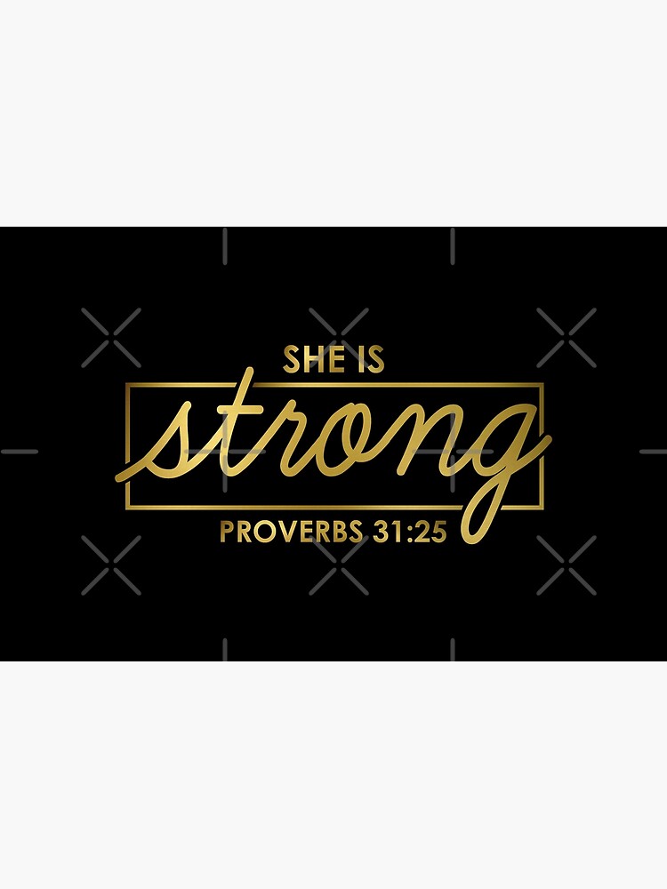 She Is Strong - Proverbs 31:25 Christian Woman Tote Bag for Sale by  4wordsmovement