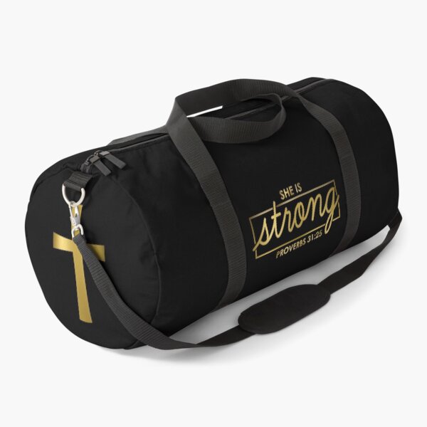 Item preview, She Is Strong - Proverbs 31:25 - Black and Gold designed and sold by 4wordsmovement.