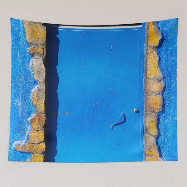 Item preview, Blue painted door in a blue plastered wall. designed and sold by janesg.