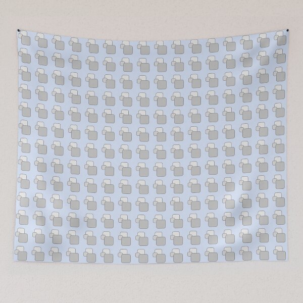 Item preview, Retro Square Pattern - Powder Blue and Grey designed and sold by Quooki.