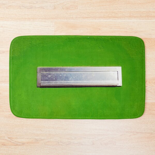 Item preview, Stainless steel letterbox in a vivid acid green plastered wall. designed and sold by janesg.
