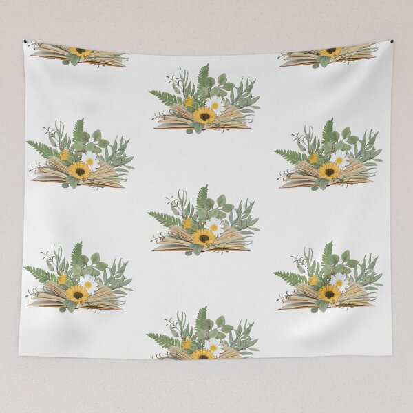 Item preview, Open Book with Florals and Leaves designed and sold by Pavnud.