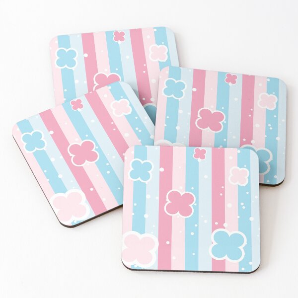 Item preview, Floral Pink And Blue Cute Strips Pattern designed and sold by Piosenka Art.