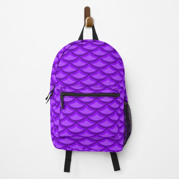 Purple Violet Mermaid Fish Scales All-Over Pattern Backpack