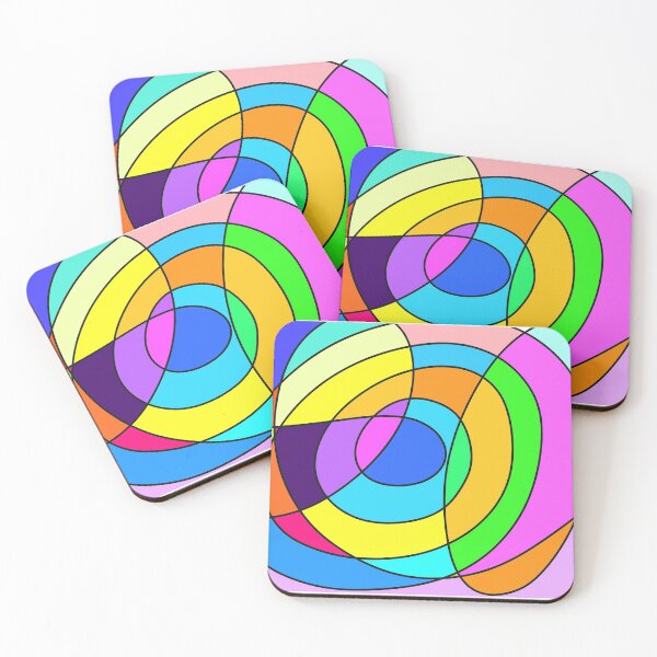 Abstract Mosaic Four Coasters (Set of 4)