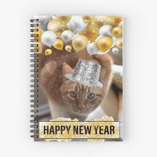 Item preview, Happy New Year Cat designed and sold by PurrfectPicks.