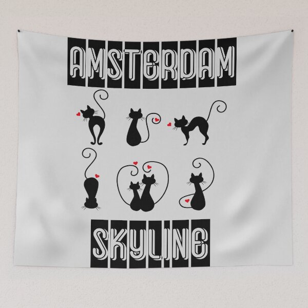 Item preview, Amsterdam Skyline Cat designed and sold by VintagePrada.