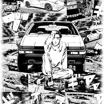 Initial D Manga Panel AE86 VS RX7 Art Board Print for Sale by