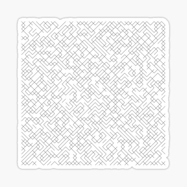 Retro Maze Line Pattern Geometric Design Sticker