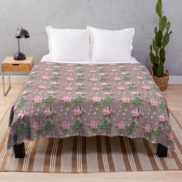 Item preview, seamless pattern with hand drawn watercolor pink roses and leaves and confetti on the vintage rose background. designed and sold by linagaiaart.