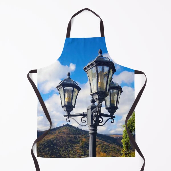 Item preview, Vintage street light in the Andalucian countryside with vivid blue sky and hills. designed and sold by janesg.