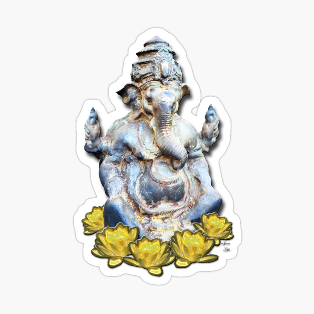 Shri Ganesha The God of Success Yellow Lotus Cream Background