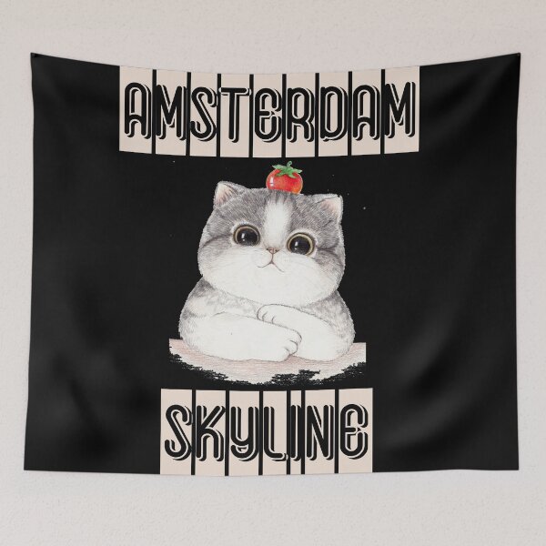 Item preview, Amsterdam Skyline Cat designed and sold by VintagePrada.