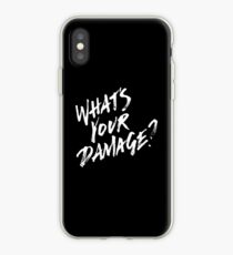 What's Your Damage? - White Text iPhone Case